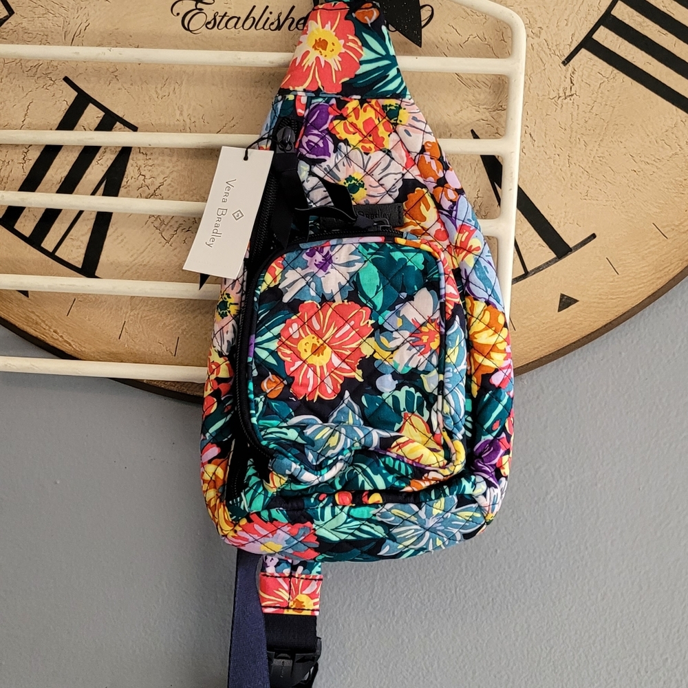 Vera Bradley sling backpack/cross body happy blooms